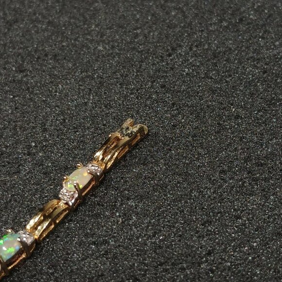 24K Gold Over Sterling Silver Lab-Created Opal Bracelet 7¼" 10g FMC NWT - Picture 13 of 13